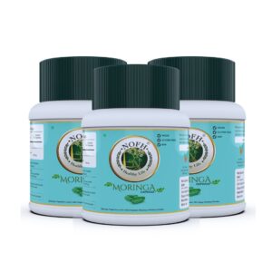 NOFH Organic Moringa Capsules 500 mg – Combo Pack of 3 (30 Capsules per Bottle) | Plant-Based | Certified Organic | Daily Wellness Supplement